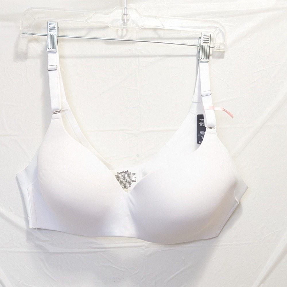 La Vie en Rose Sleekback Bra 38C White Seamless Back Smoothing NWT